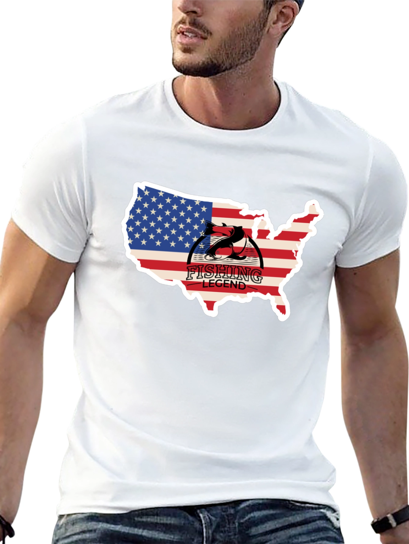 Fishing Legend USA Flag T-Shirt