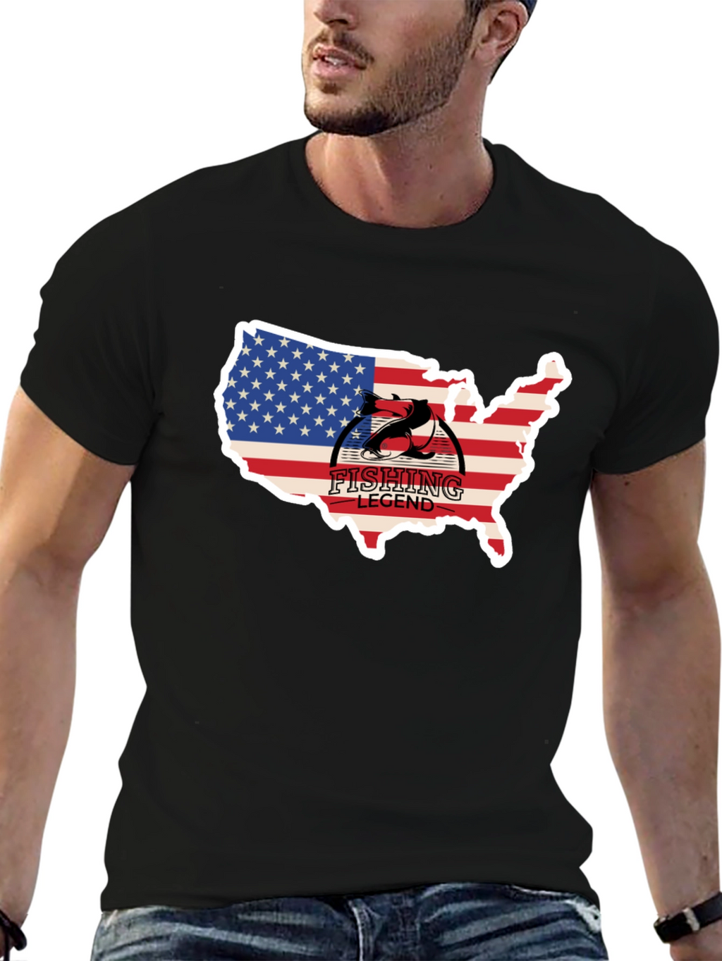 Fishing Legend USA Flag T-Shirt