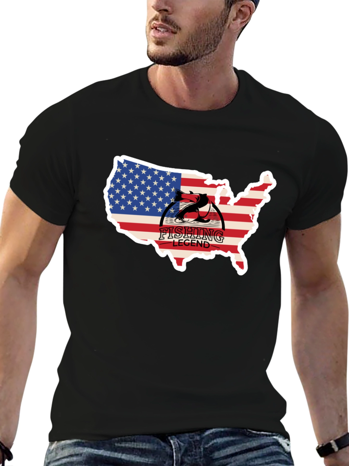 Fishing Legend USA Flag T-Shirt