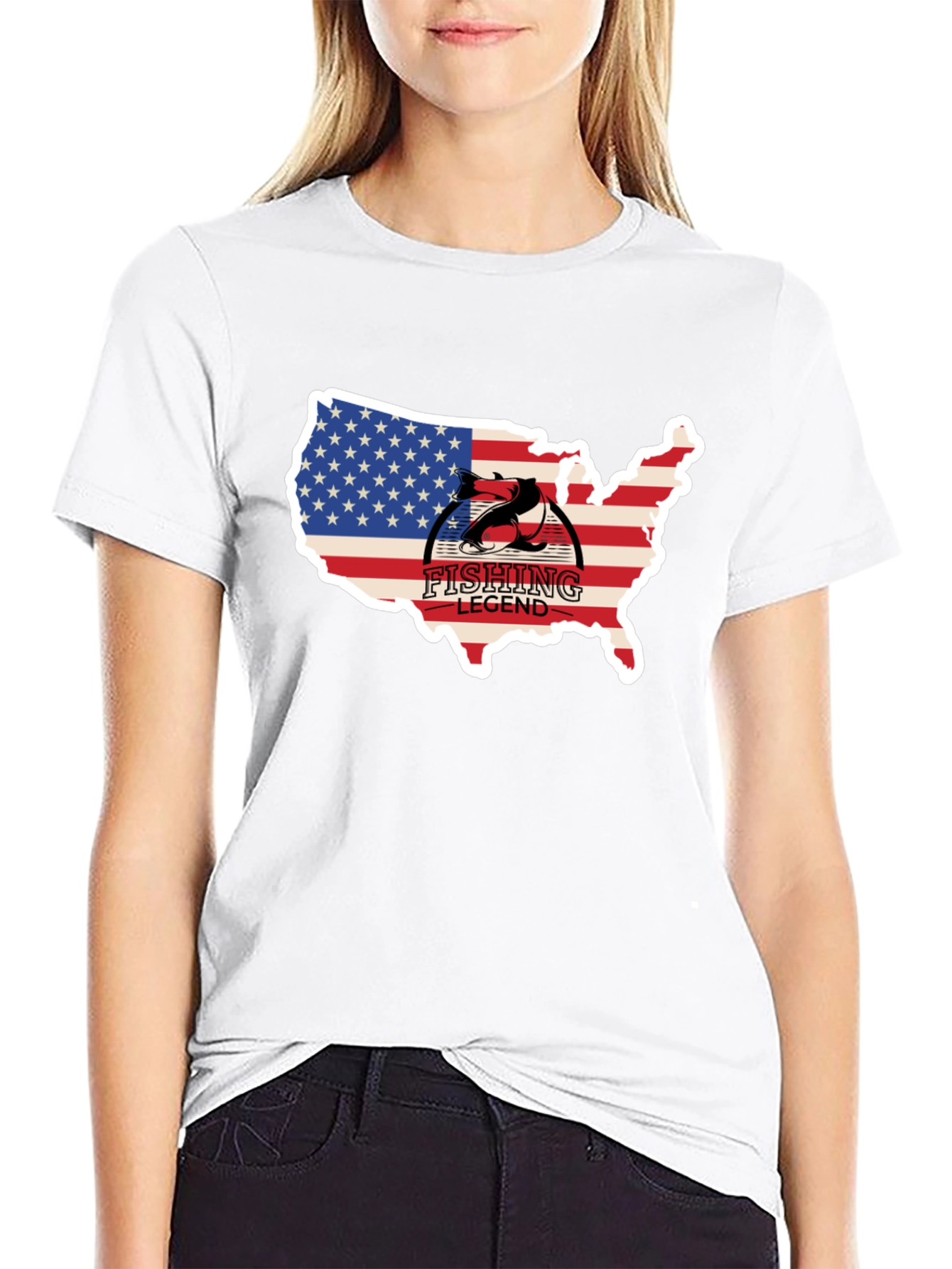 Fishing Legend USA Flag T-Shirt