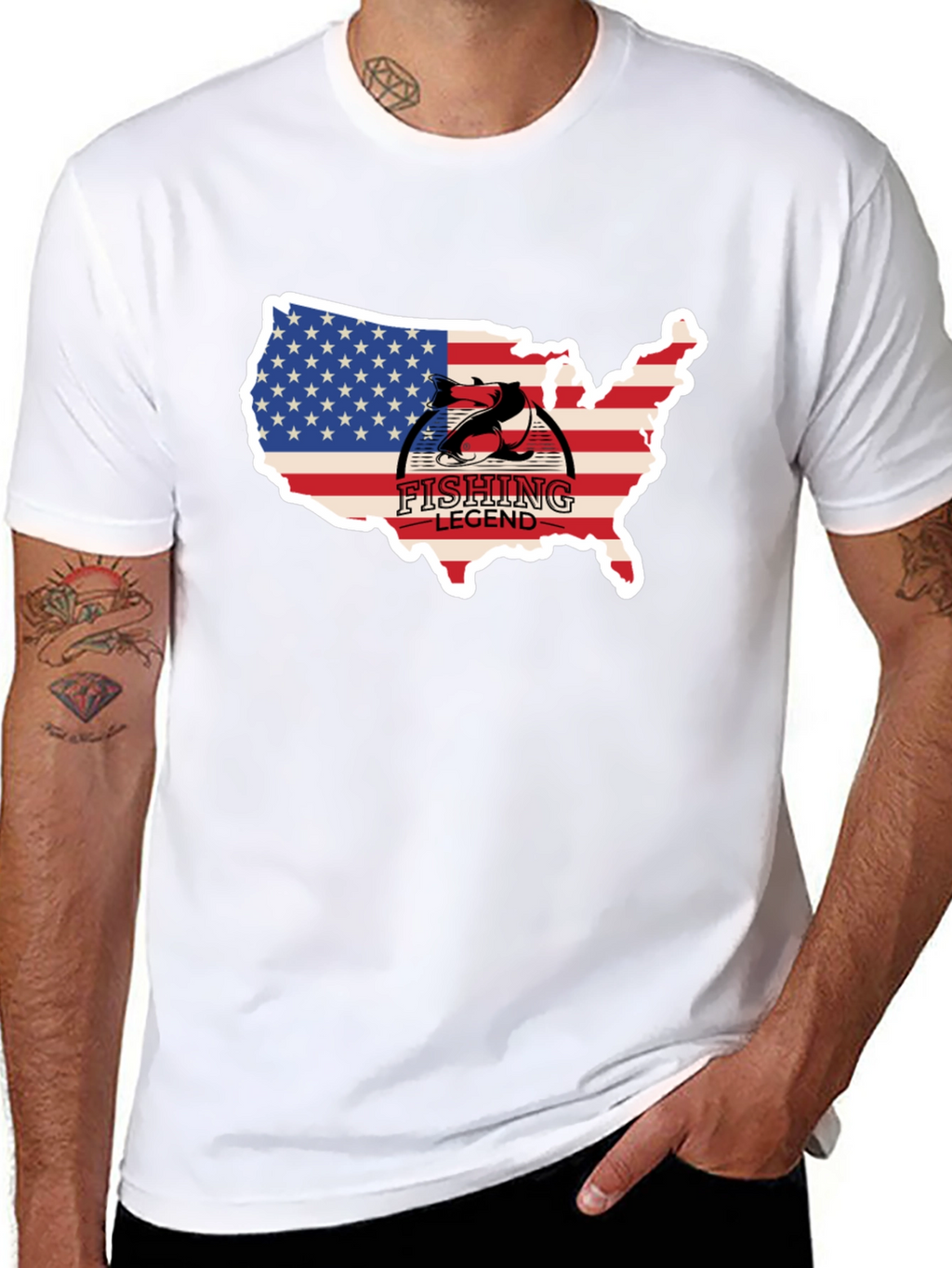 Fishing Legend USA Flag T-Shirt