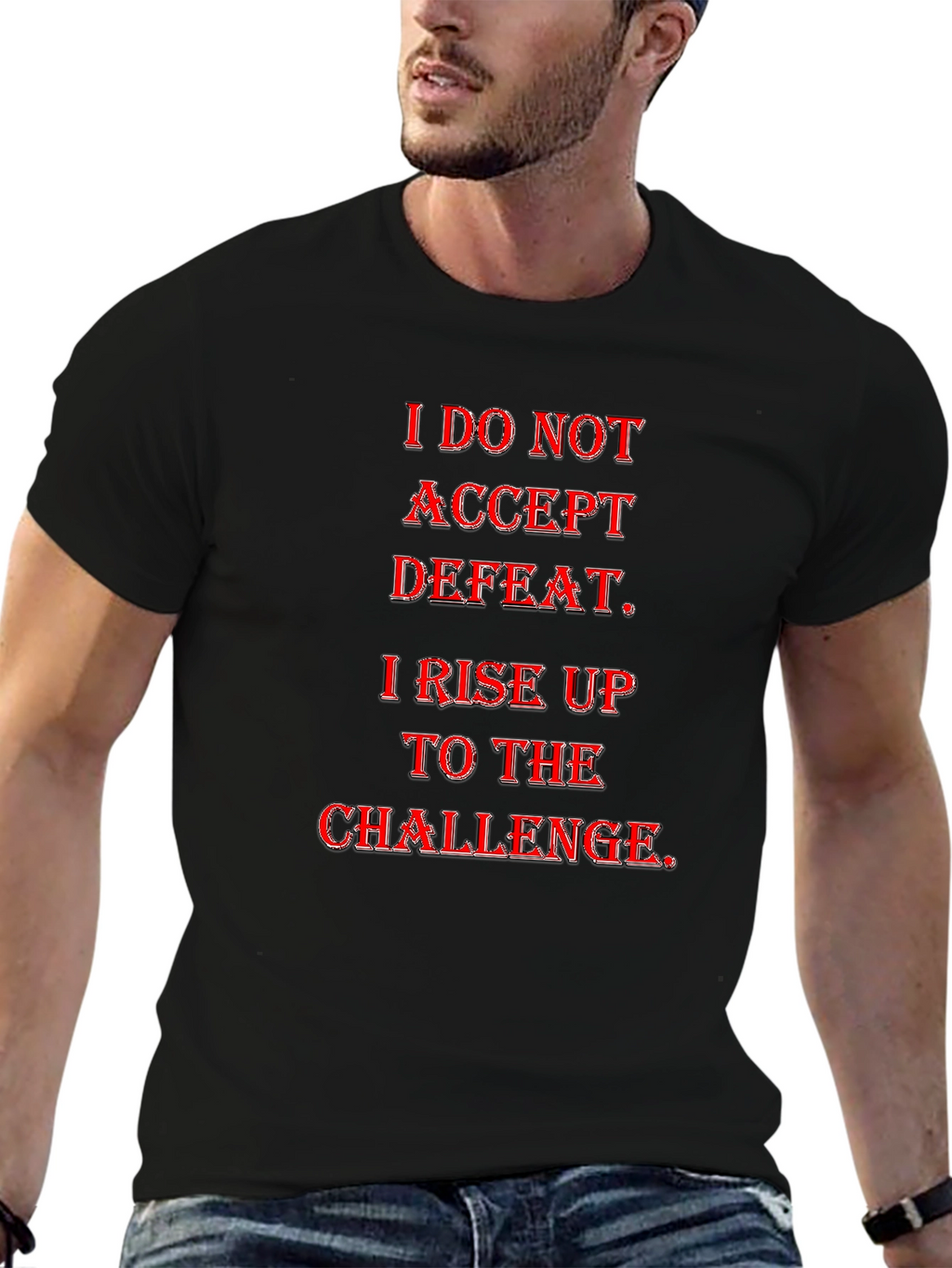 Motivational Graphic Tee - Rise to the Challenge