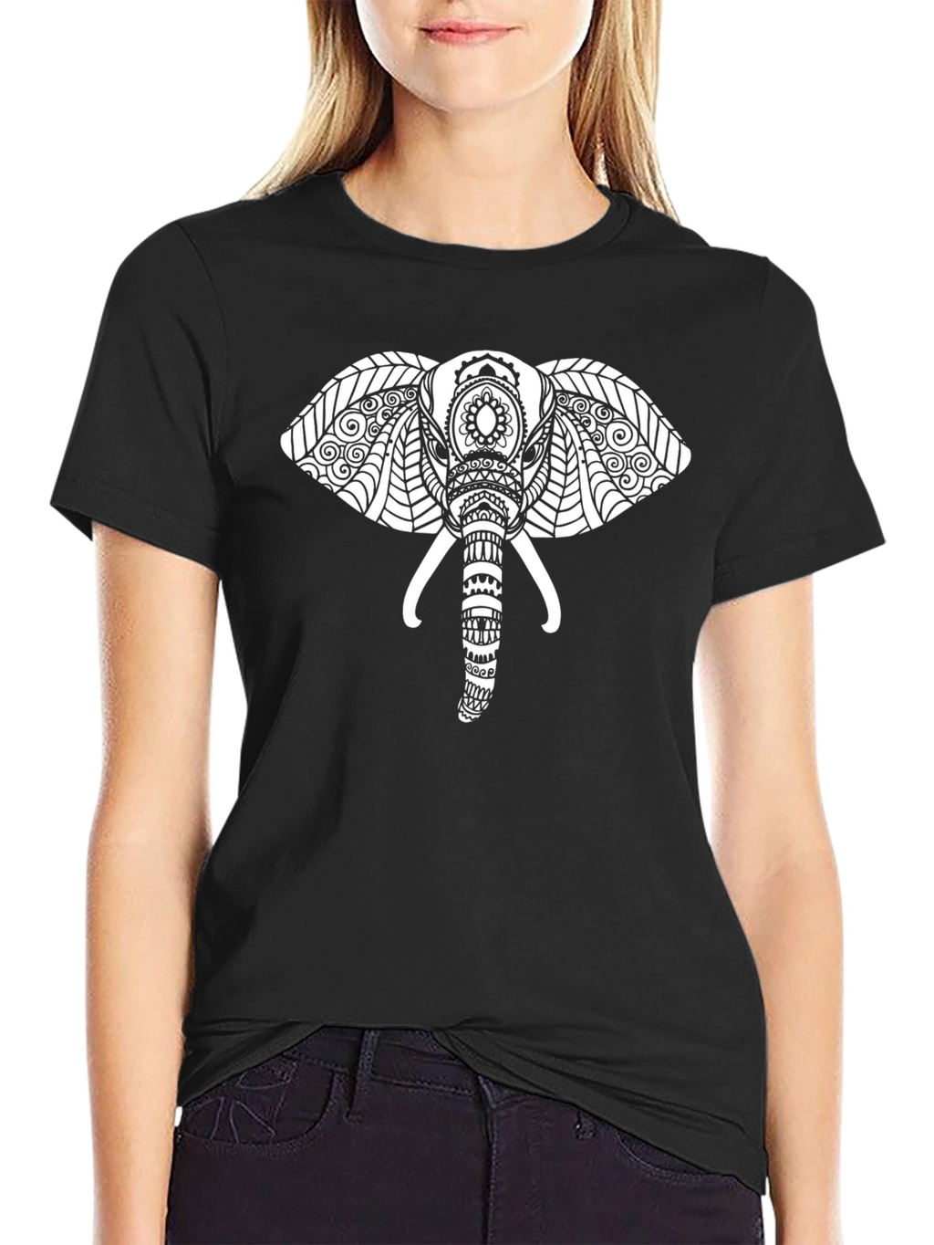 Elephant Graphic Black T-Shirt