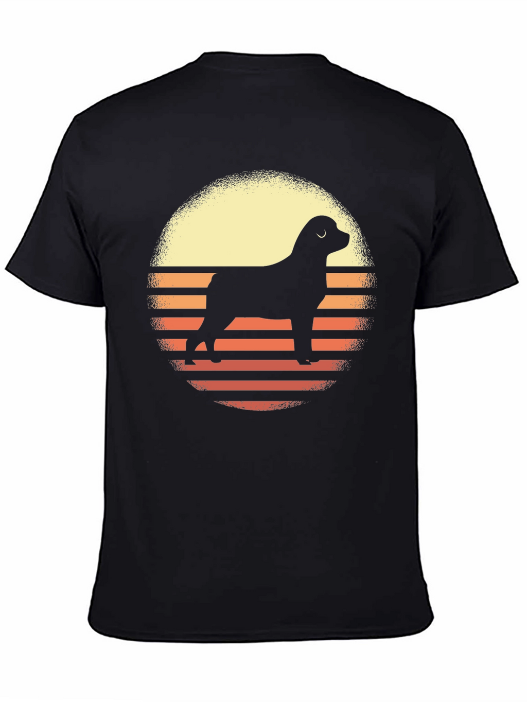 Dog Silhouette Sunset Graphic Tee - Black