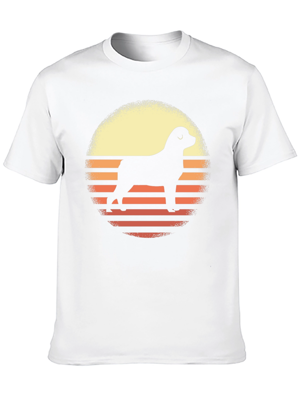 Dog Silhouette Sunset Graphic Tee - Black