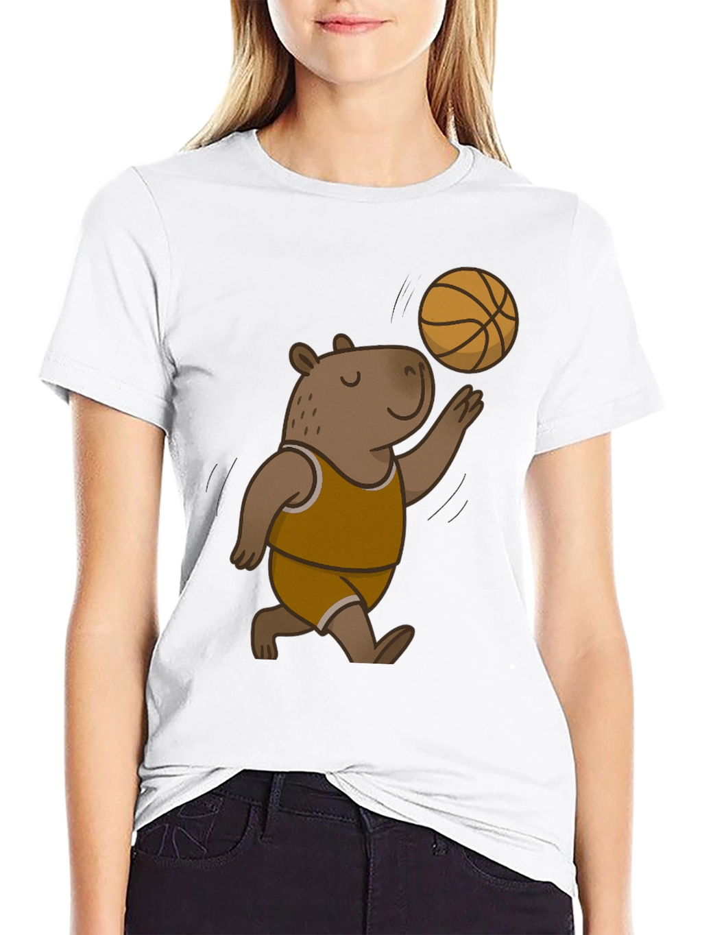 Capybara Basketball Black T-Shirt