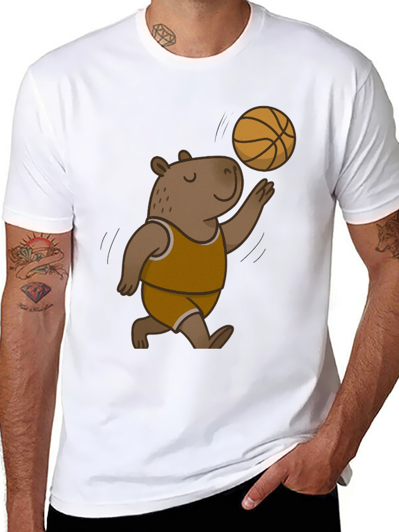 Capybara Basketball Black T-Shirt