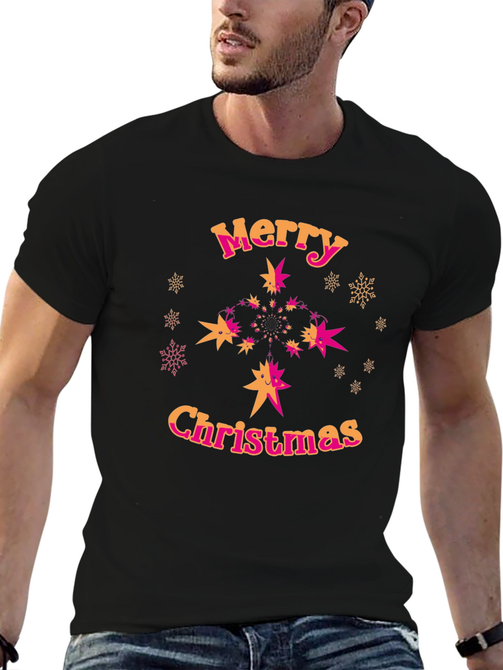 Merry Christmas Starburst Graphic Tee