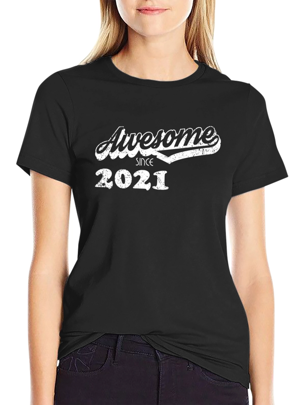 Awesome Since 2021 Black Graphic Tee