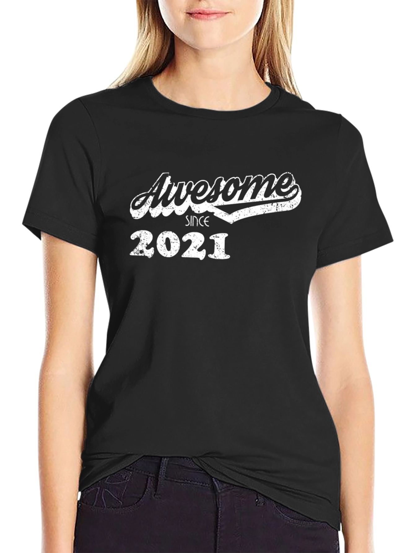 Awesome Since 2021 Black Graphic Tee