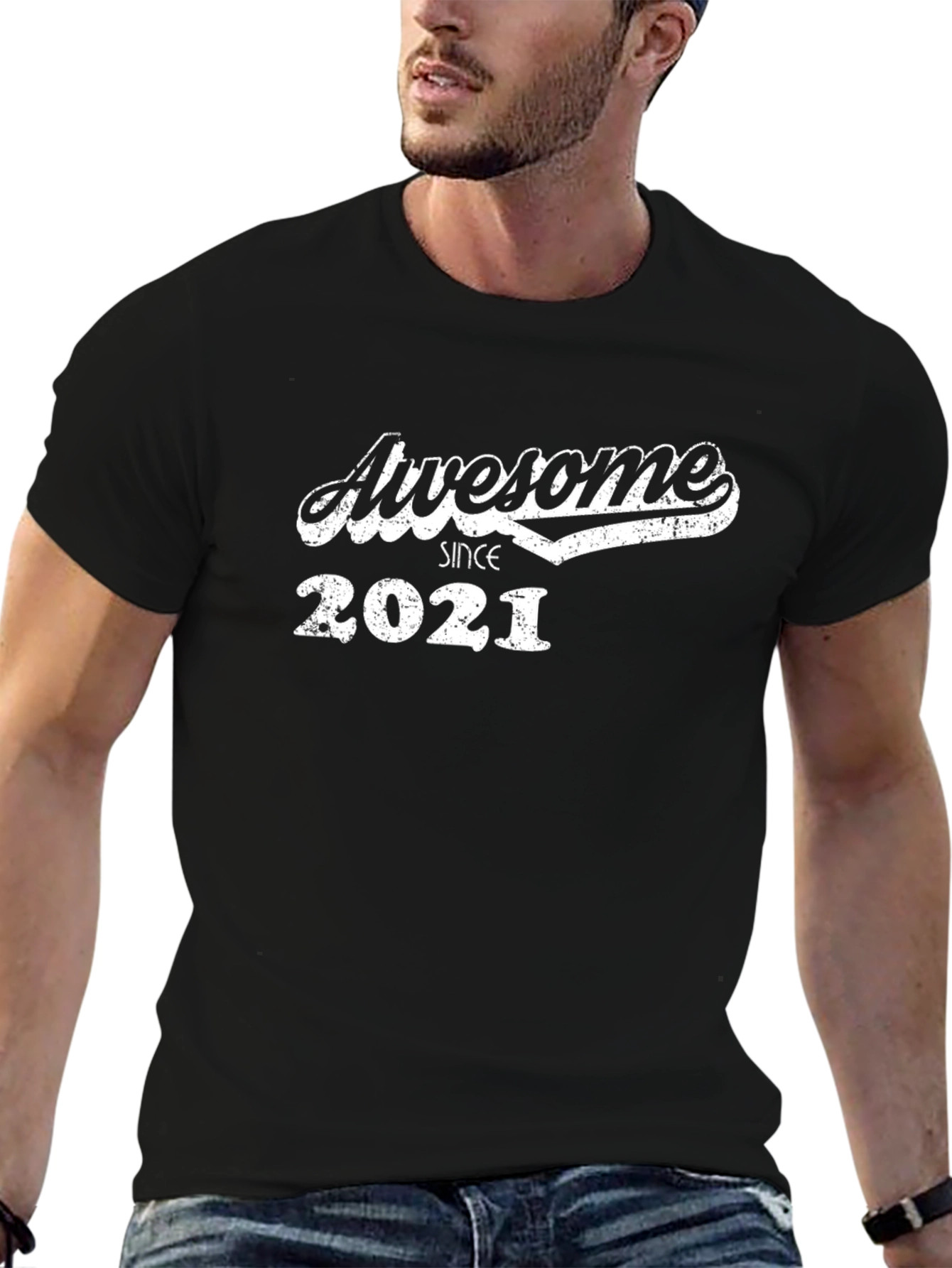 Awesome Since 2021 Black Graphic Tee
