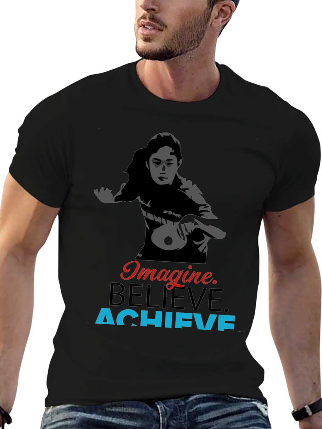 Imagine Believe Achieve Table Tennis Graphic Tee