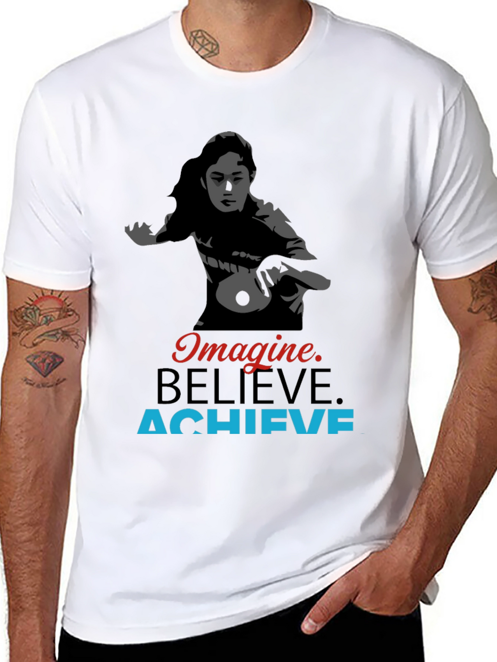 Imagine Believe Achieve Table Tennis Graphic Tee