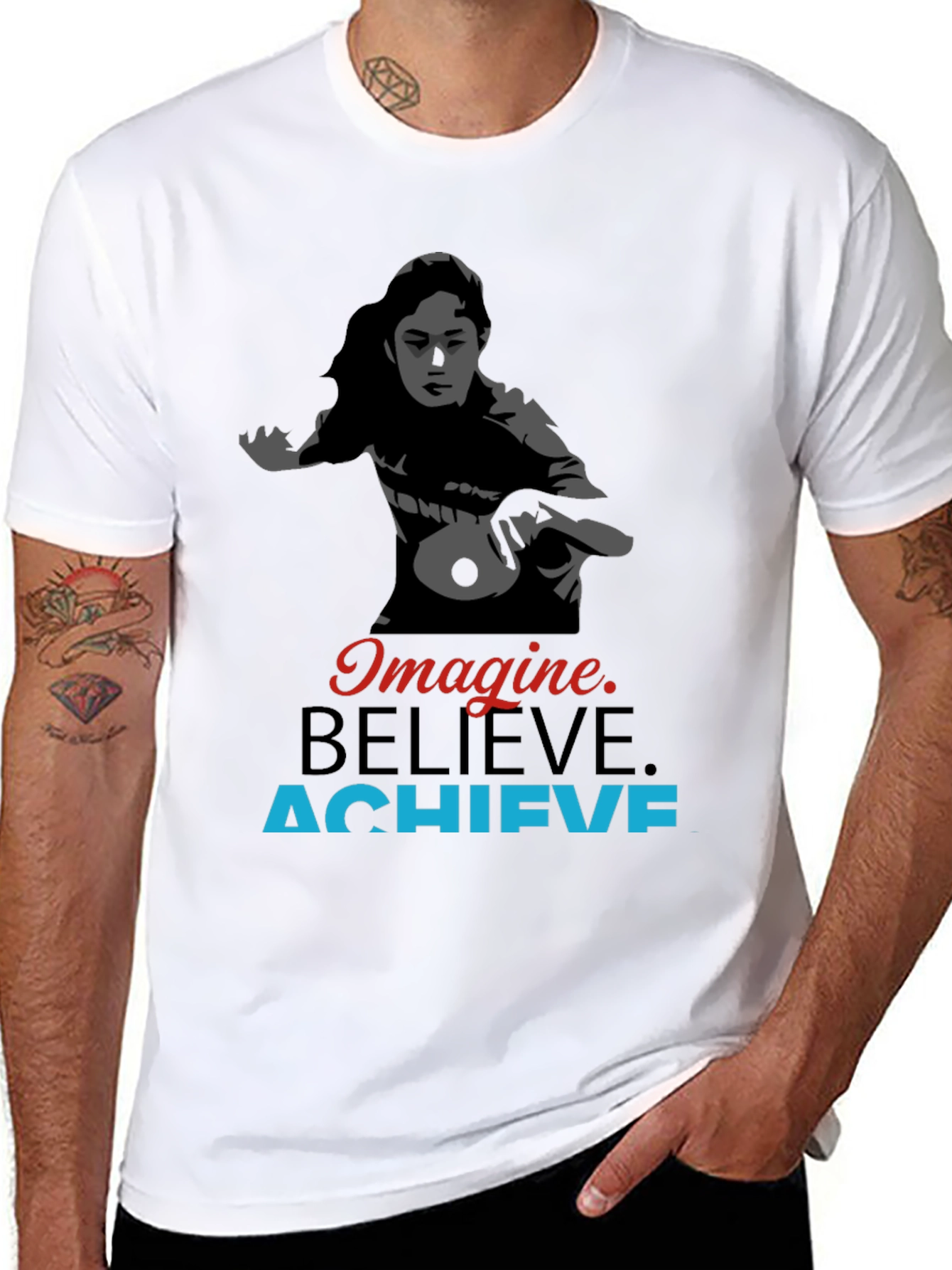 Imagine Believe Achieve Table Tennis Graphic Tee