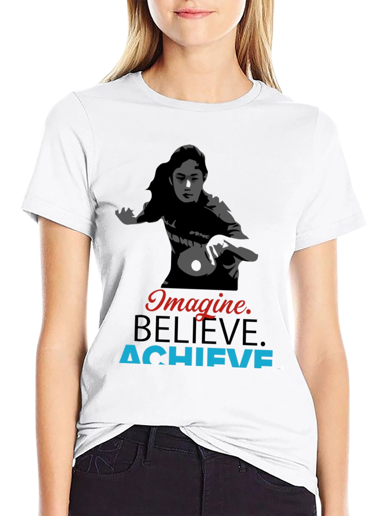 Imagine Believe Achieve Table Tennis Graphic Tee