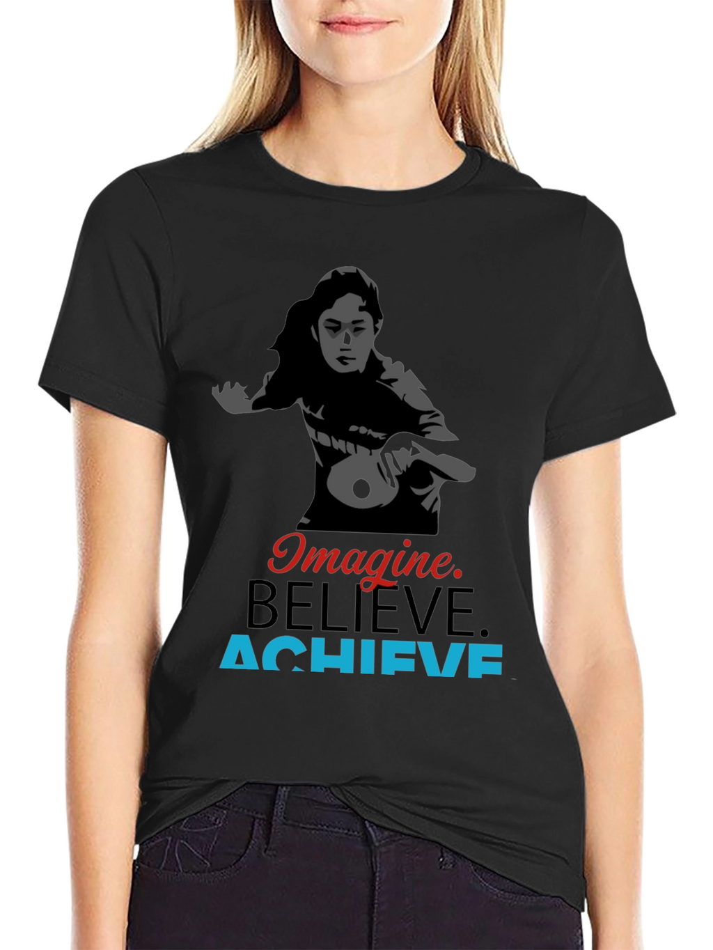 Imagine Believe Achieve Table Tennis Graphic Tee