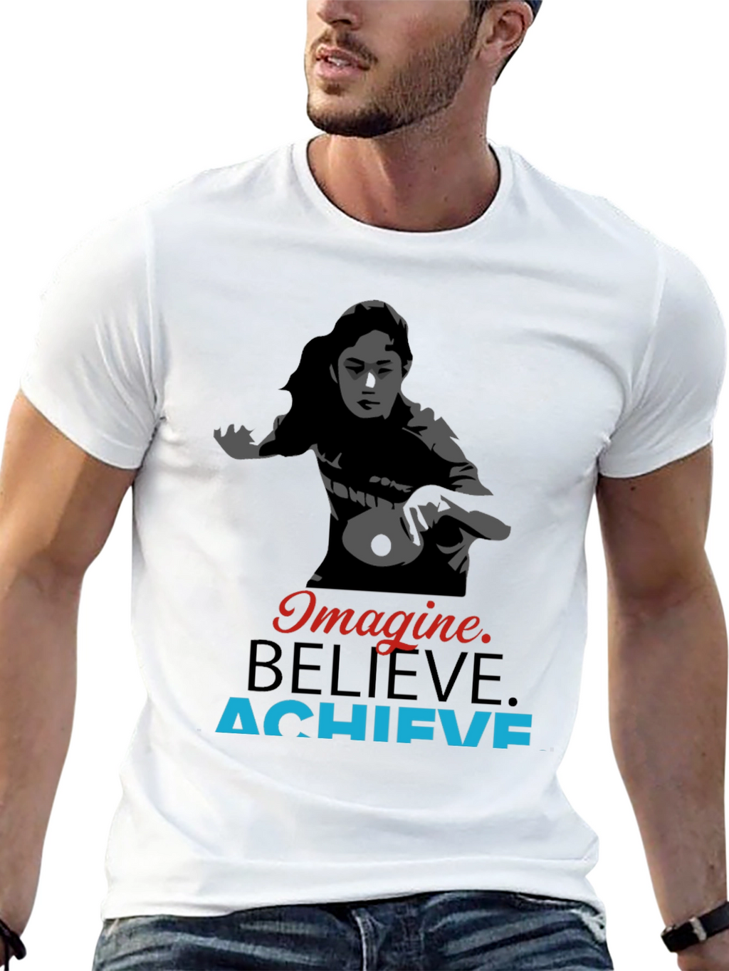 Imagine Believe Achieve Table Tennis Graphic Tee