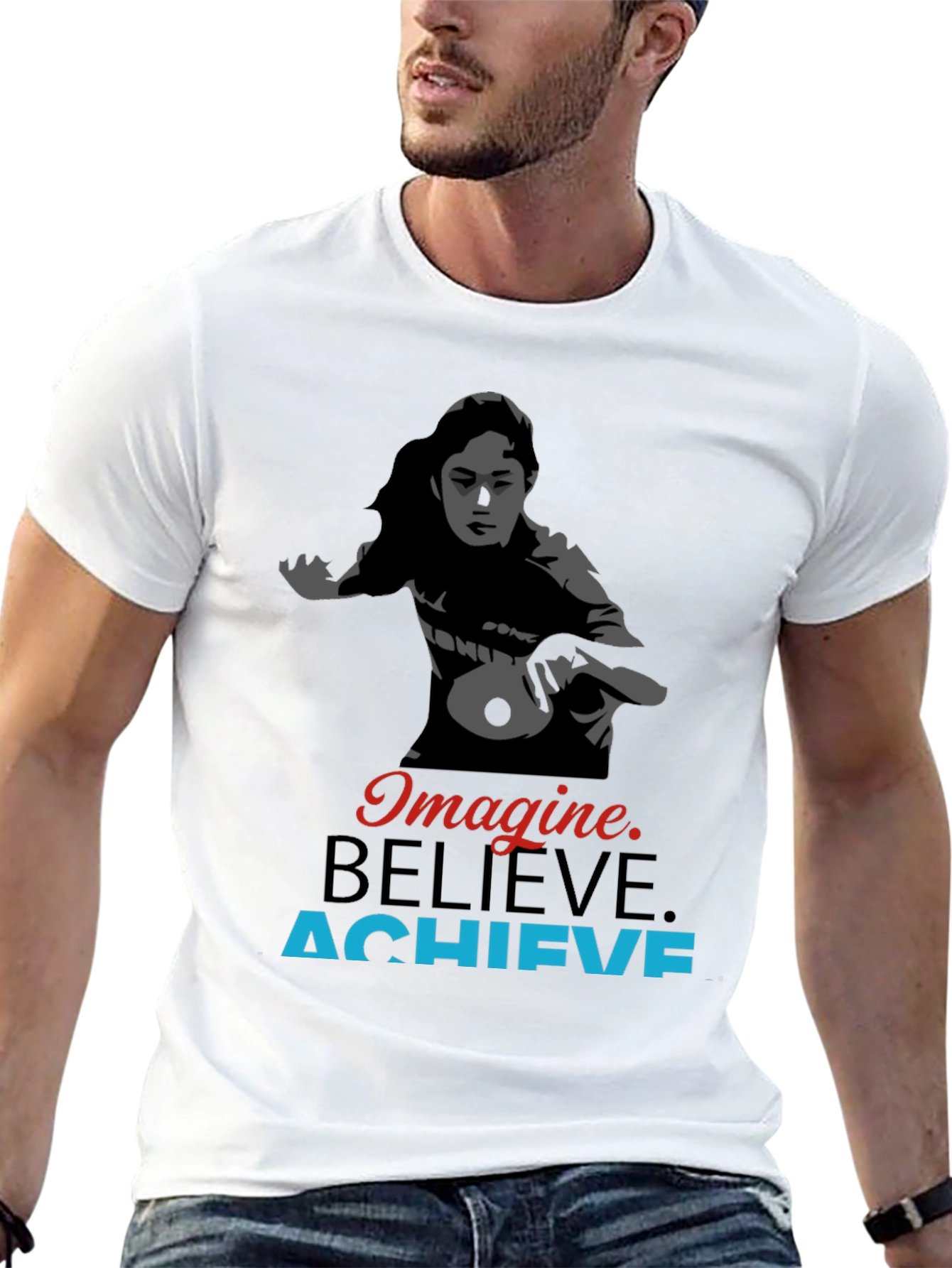 Imagine Believe Achieve Table Tennis Graphic Tee