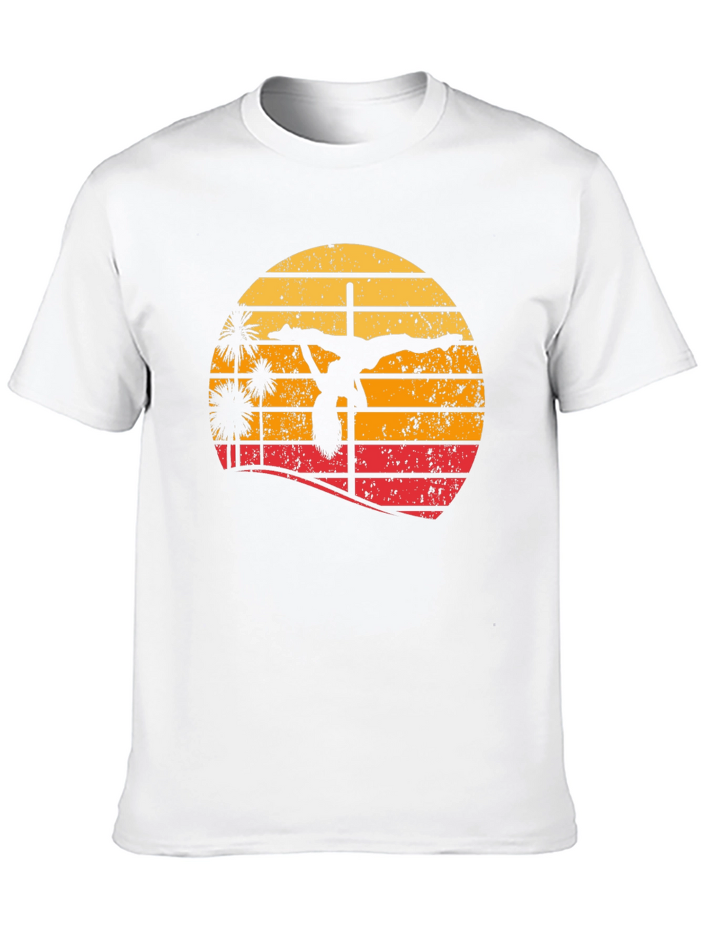 Retro Sunset Pole Dancer T-Shirt - Unique Design