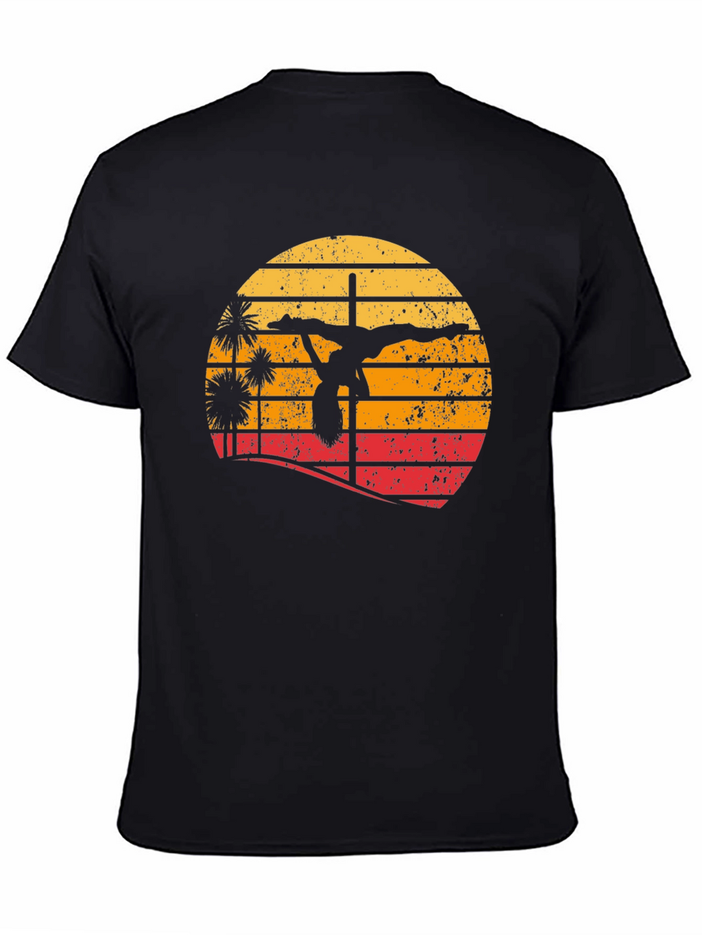 Retro Sunset Pole Dancer T-Shirt - Unique Design