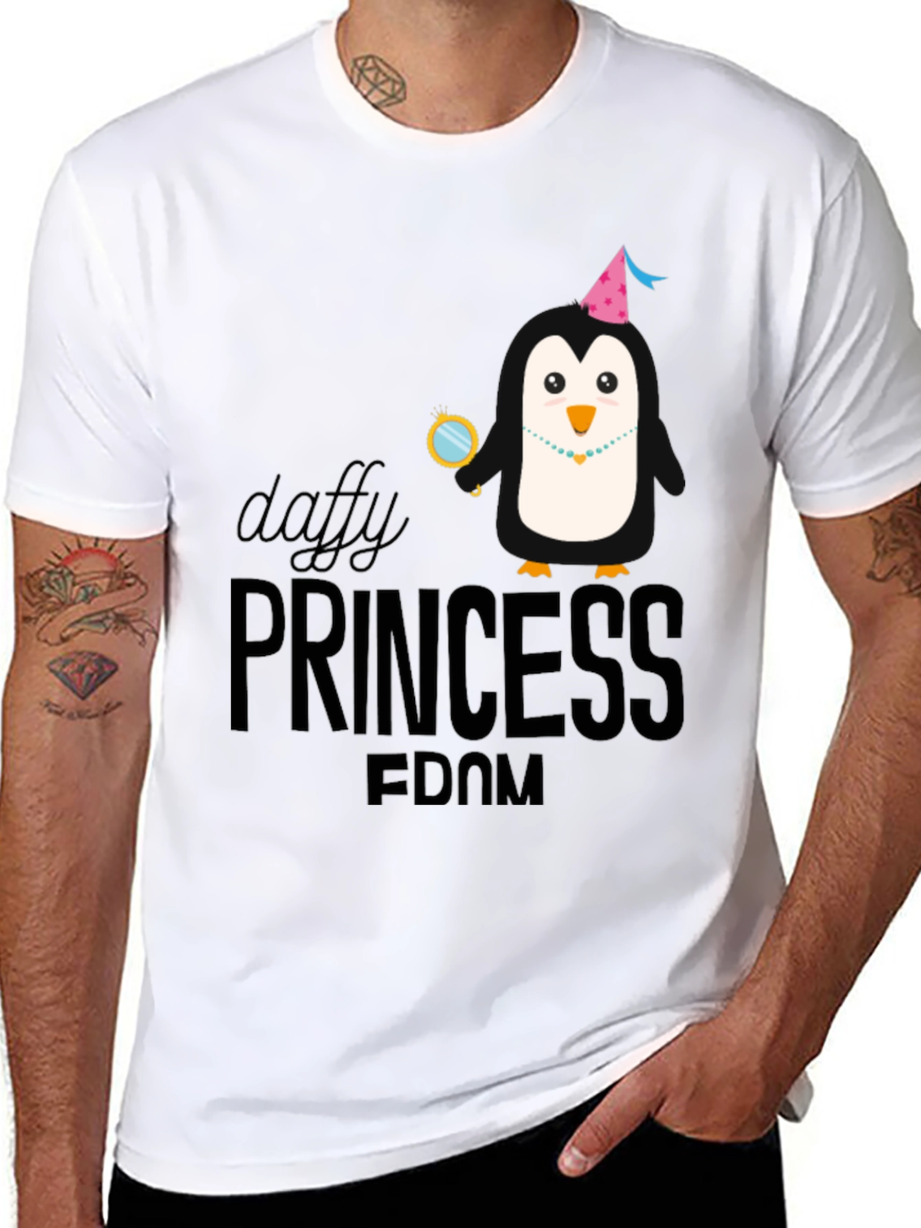 Daffy Princess Penguin T-Shirt Funny Graphic Tee