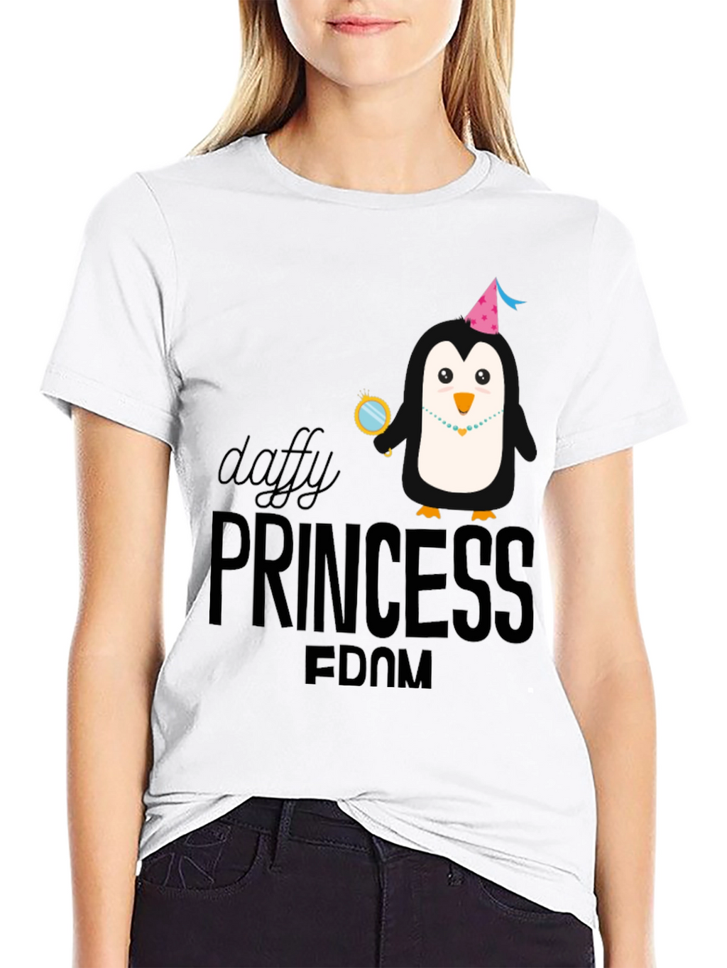 Daffy Princess Penguin T-Shirt Funny Graphic Tee