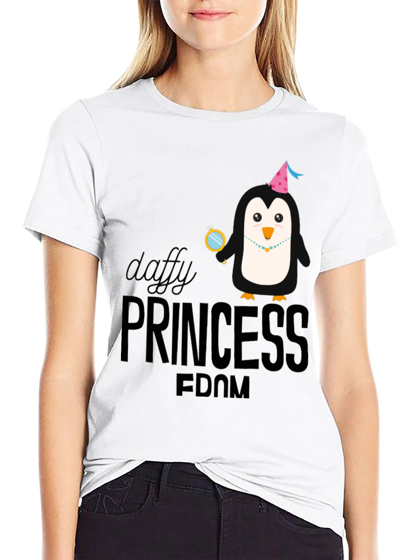 Daffy Princess Penguin T-Shirt Funny Graphic Tee