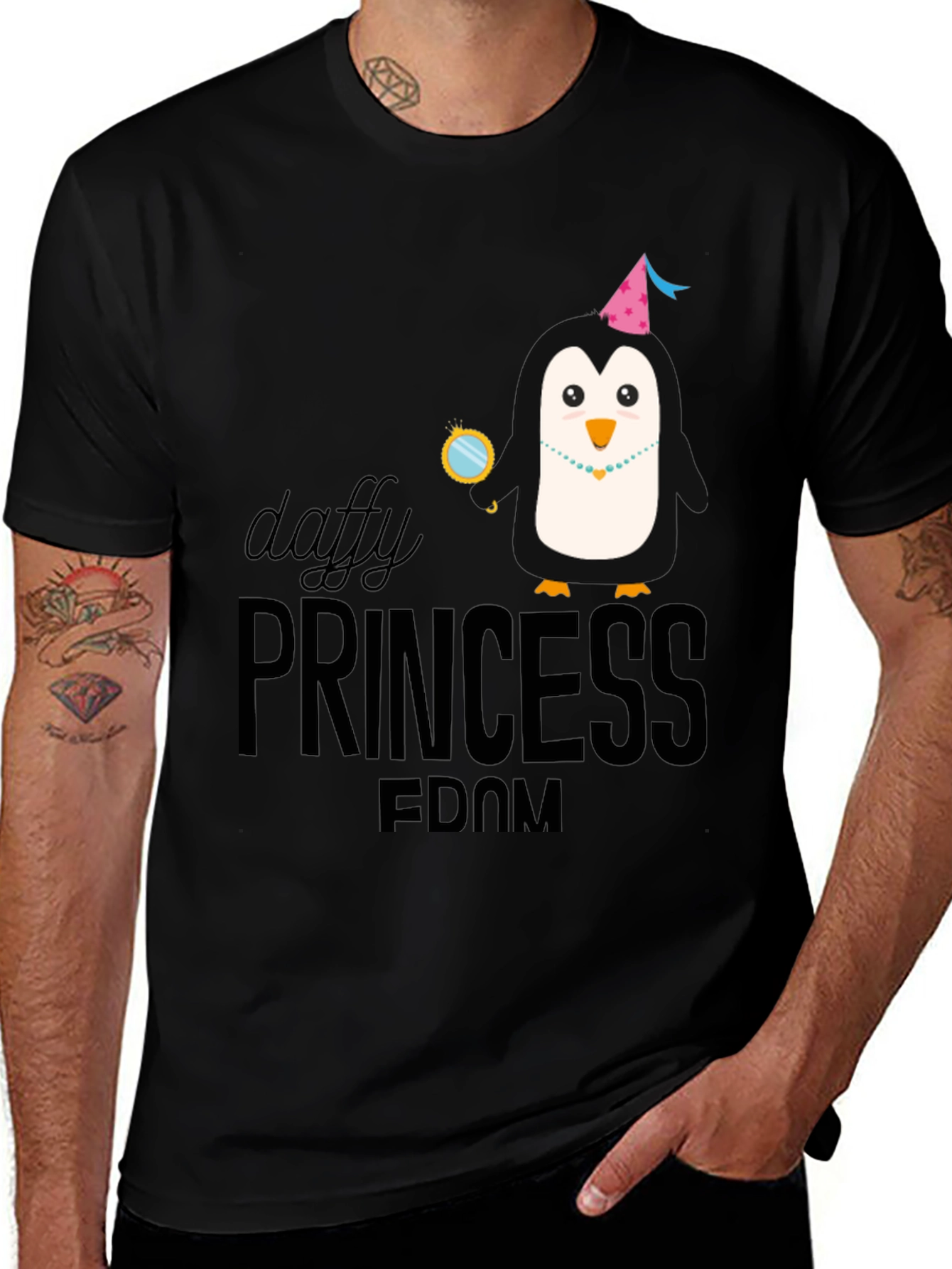 Daffy Princess Penguin T-Shirt Funny Graphic Tee