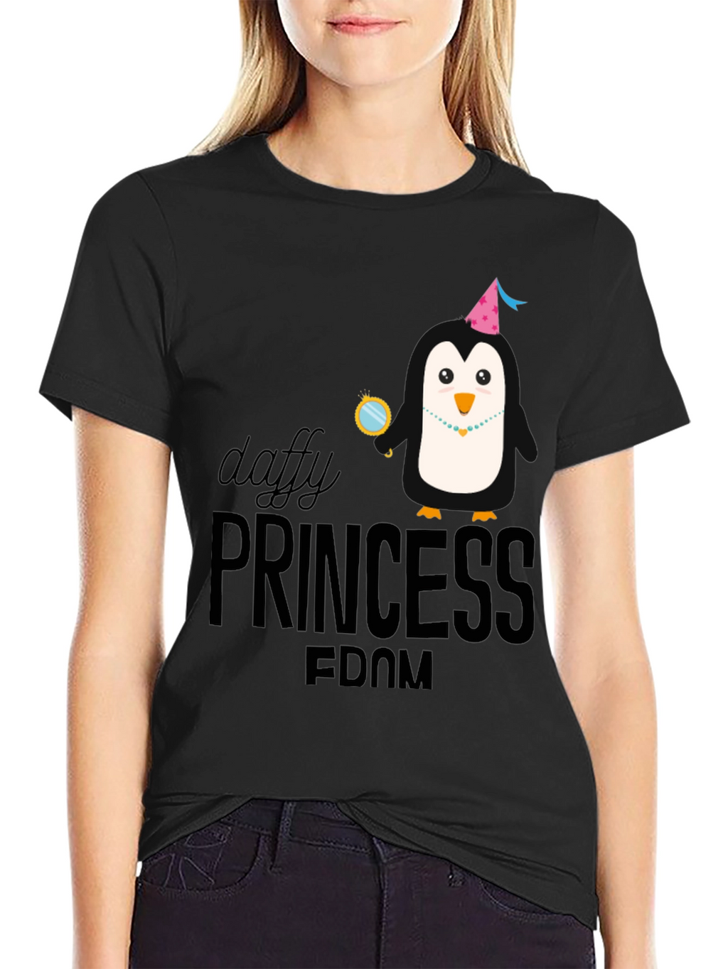 Daffy Princess Penguin T-Shirt Funny Graphic Tee