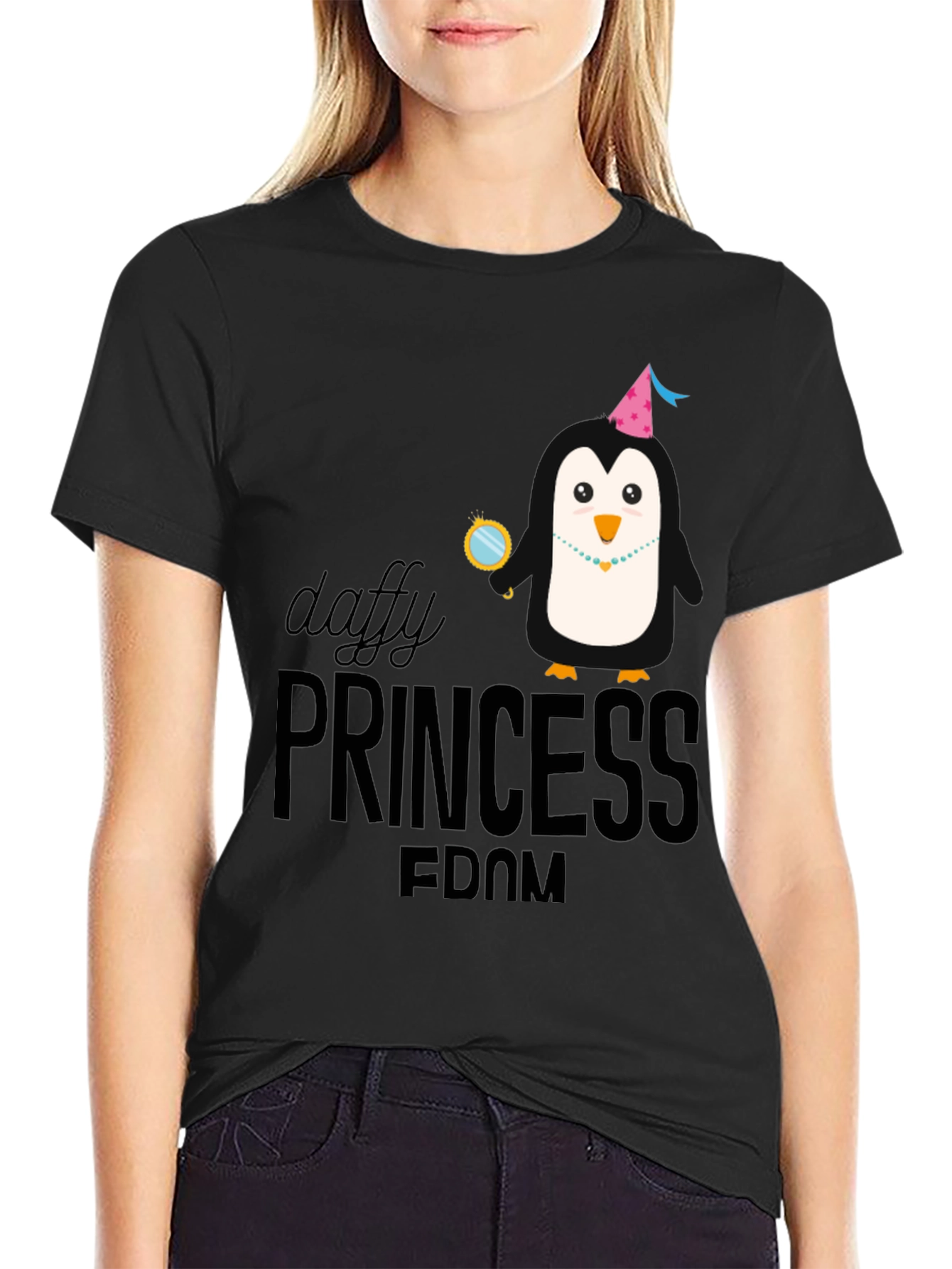 Daffy Princess Penguin T-Shirt Funny Graphic Tee