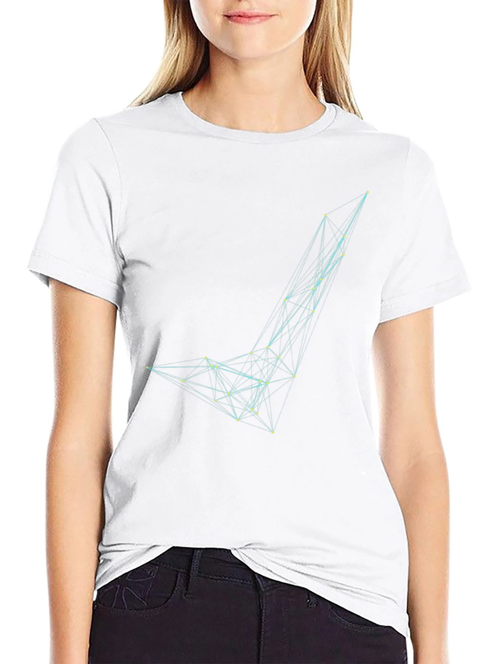 Abstract Geometric Graphic Print Black T-Shirt