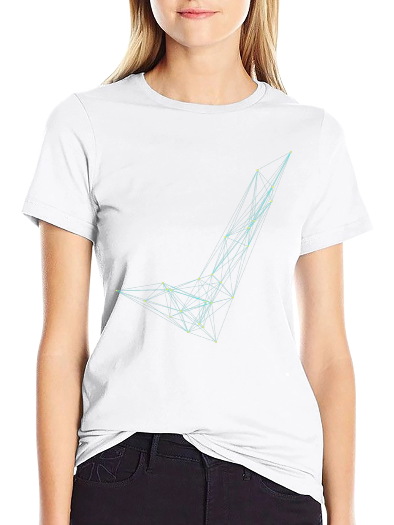 Abstract Geometric Graphic Print Black T-Shirt