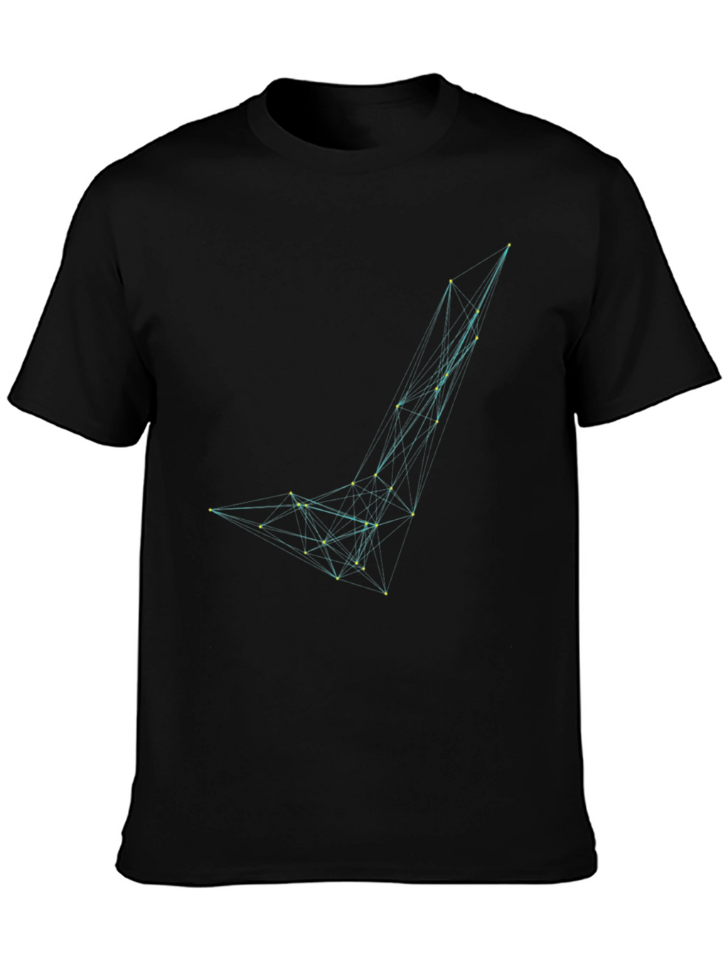 Abstract Geometric Graphic Print Black T-Shirt