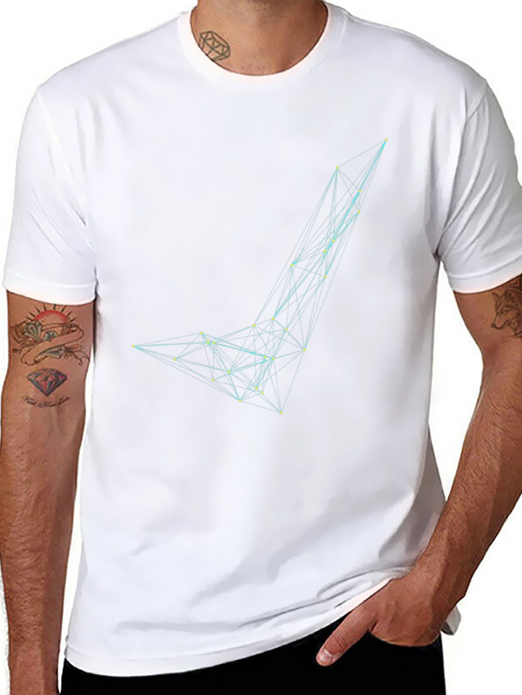 Abstract Geometric Graphic Print Black T-Shirt