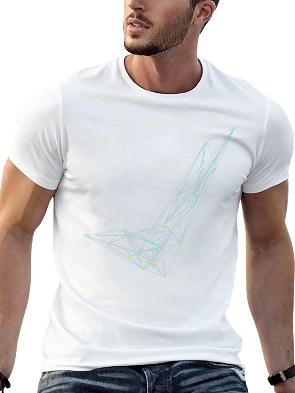Abstract Geometric Graphic Print Black T-Shirt