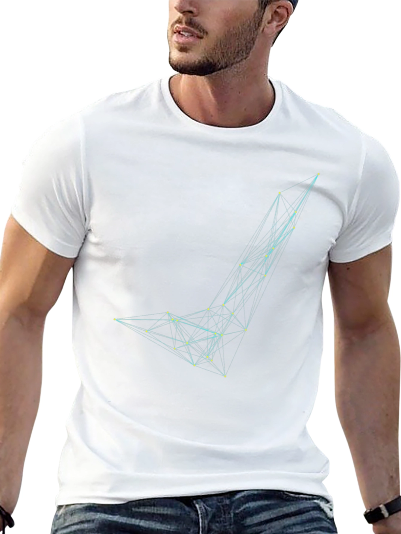 Abstract Geometric Graphic Print Black T-Shirt
