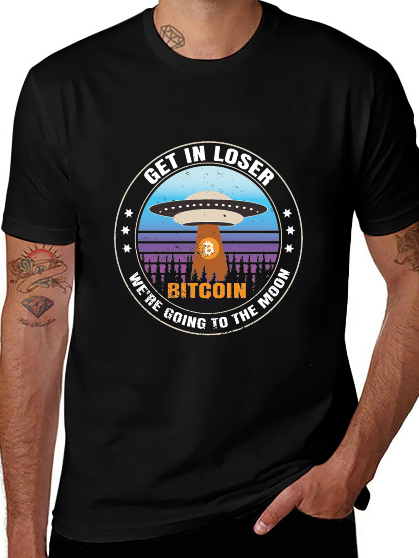 Bitcoin To The Moon Graphic T-Shirt