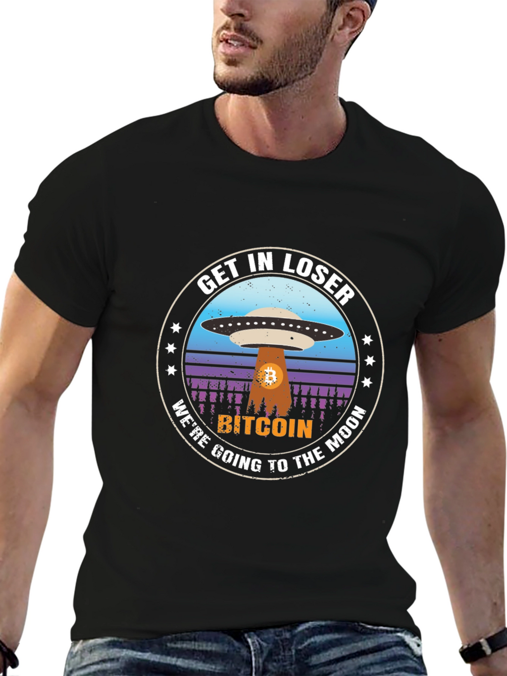 Bitcoin To The Moon Graphic T-Shirt