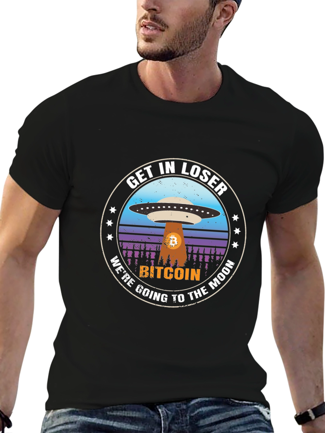 Bitcoin To The Moon Graphic T-Shirt