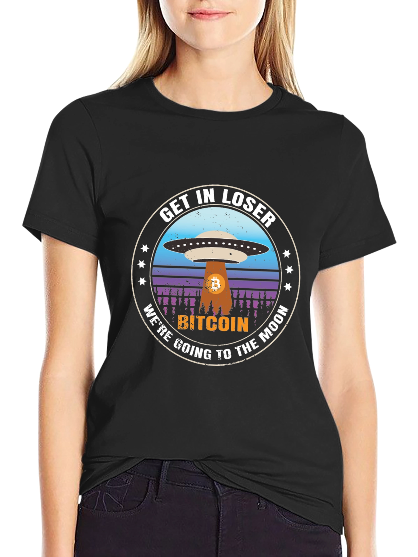 Bitcoin To The Moon Graphic T-Shirt