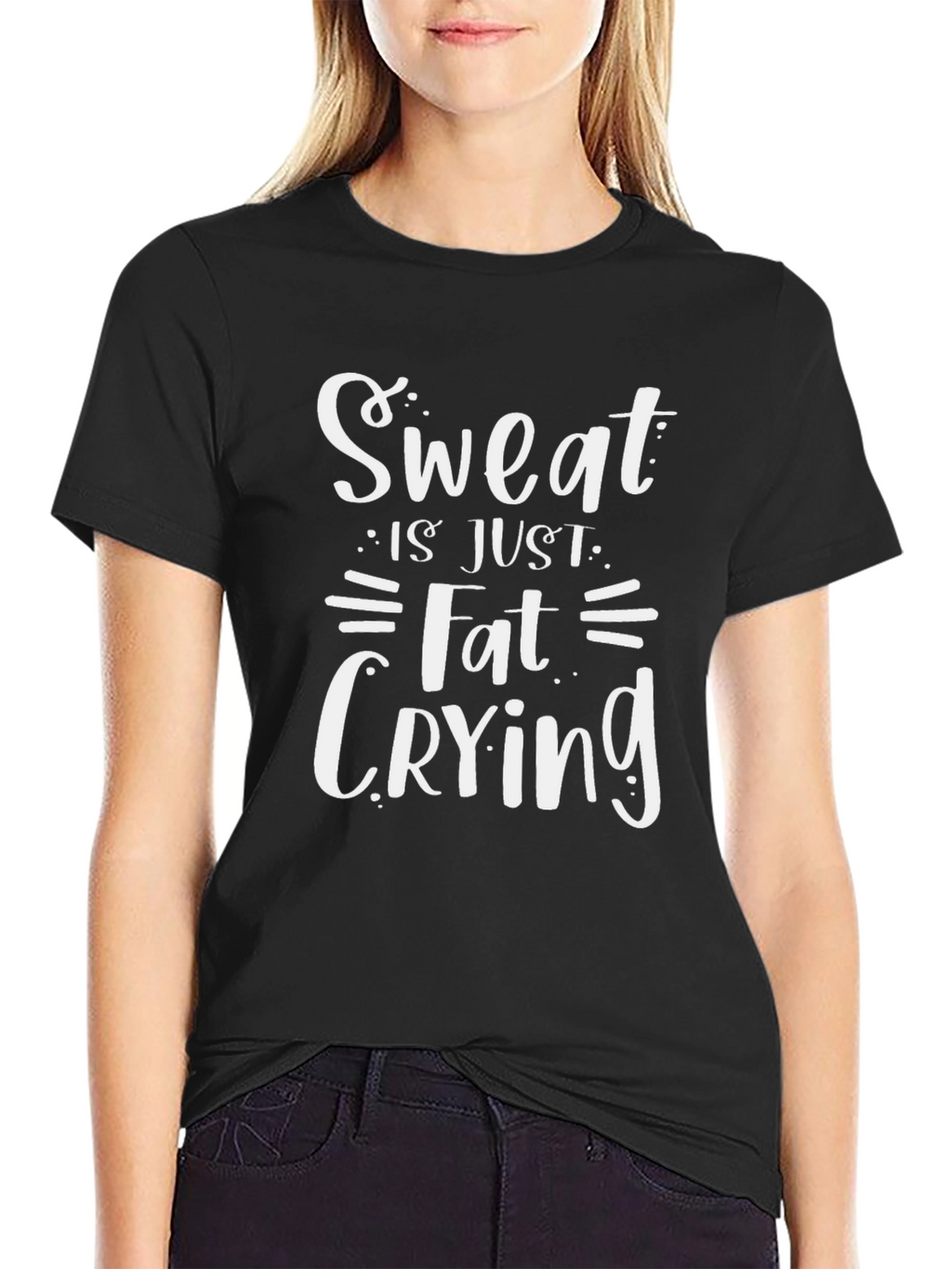 Sweat is Just Fat Crying Graphic T-Shirt