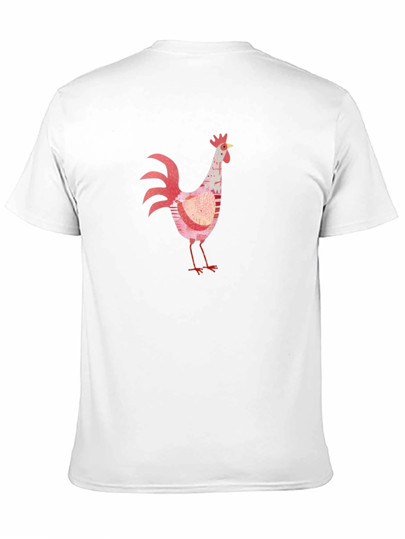 Whimsical Rooster Graphic Black T-Shirt