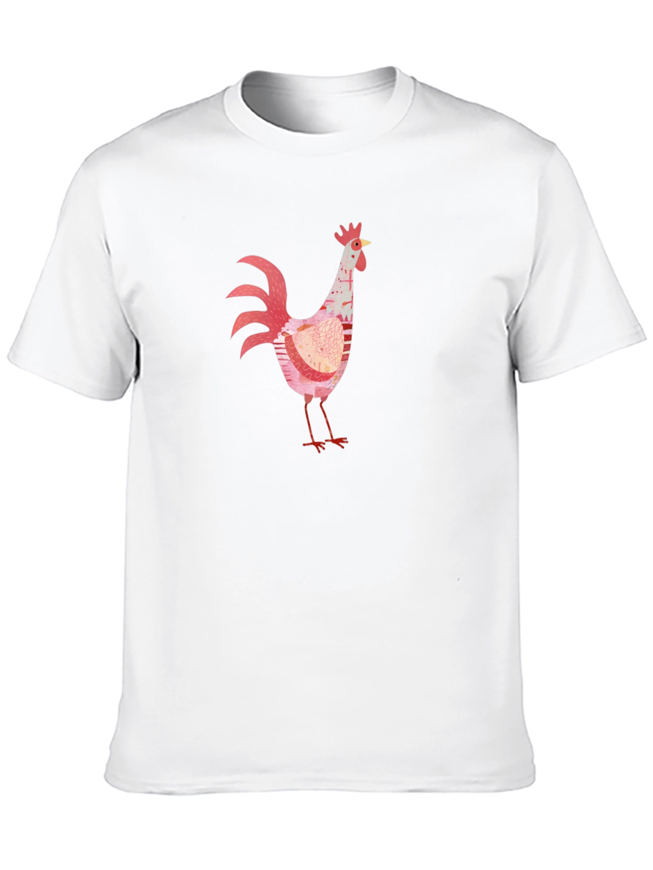 Whimsical Rooster Graphic Black T-Shirt