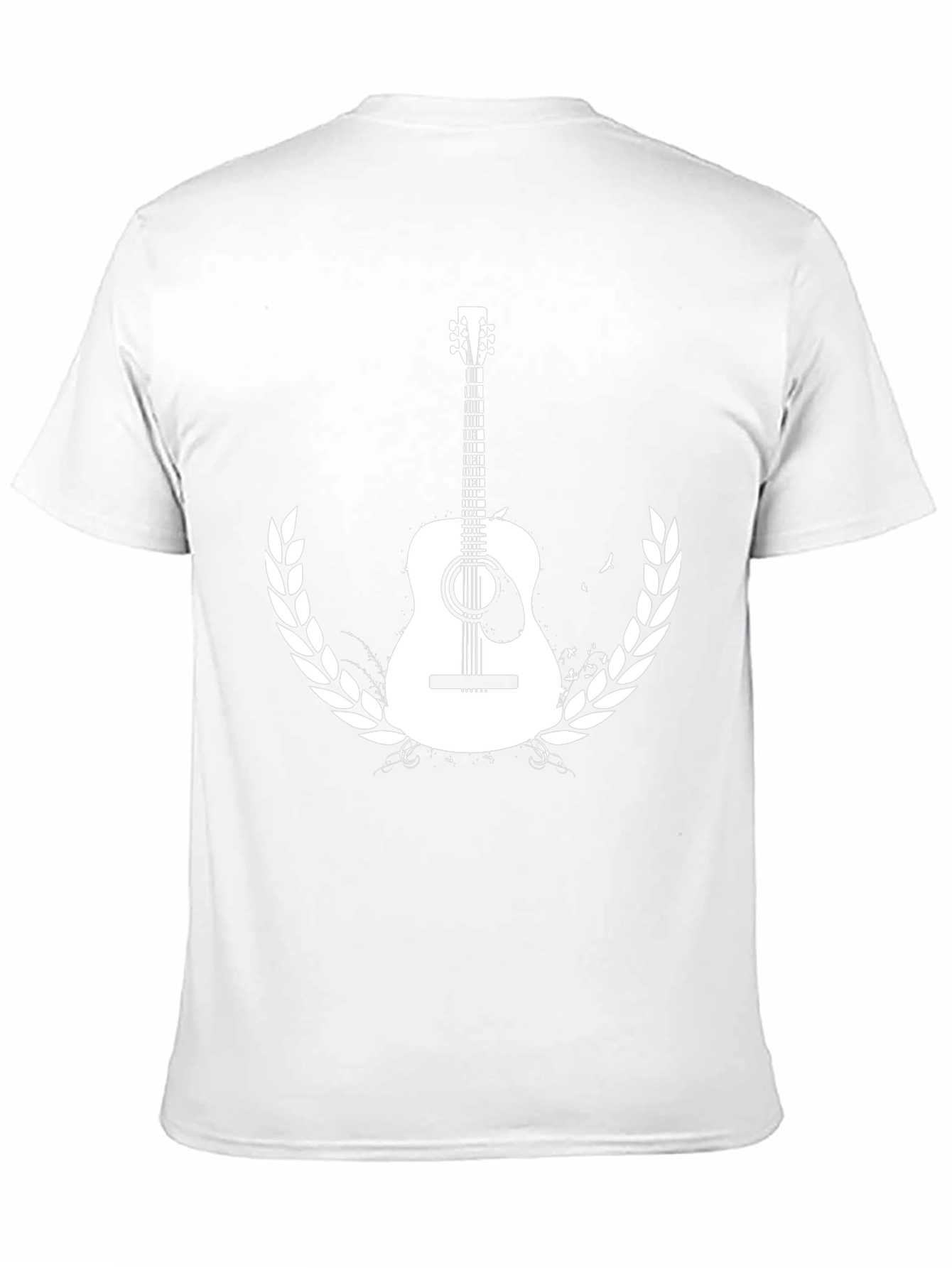 Guitar Graphic Tee - Black Cotton Casual T-Shirt