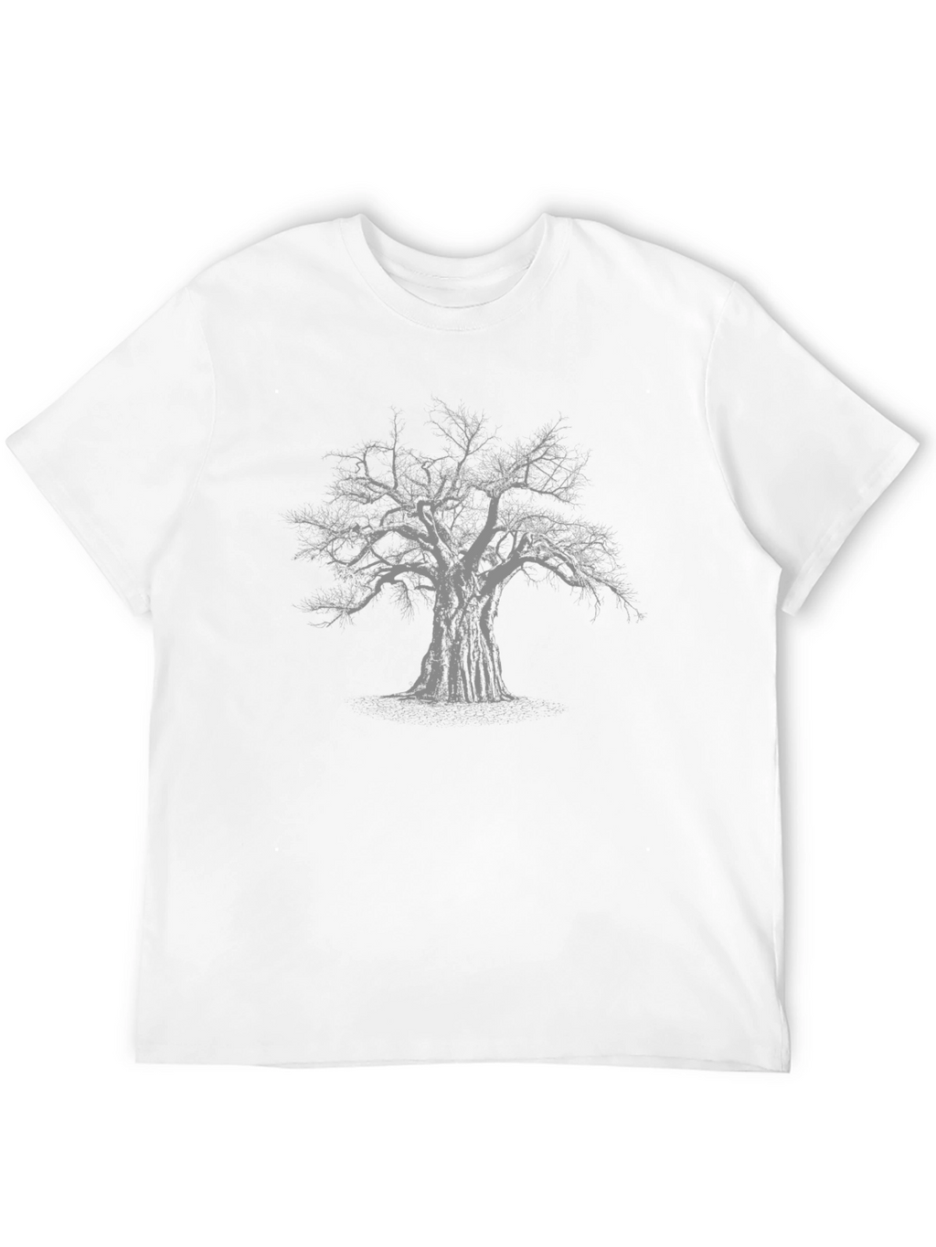 Mens Black T-Shirt with Graphic Tree Print