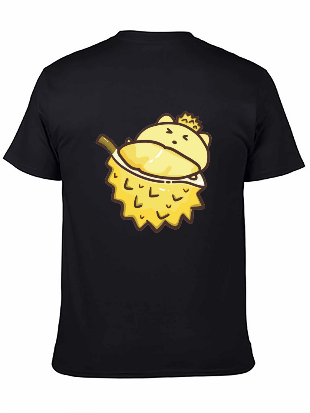 Cartoon Durian Bear Graphic Tee - Black