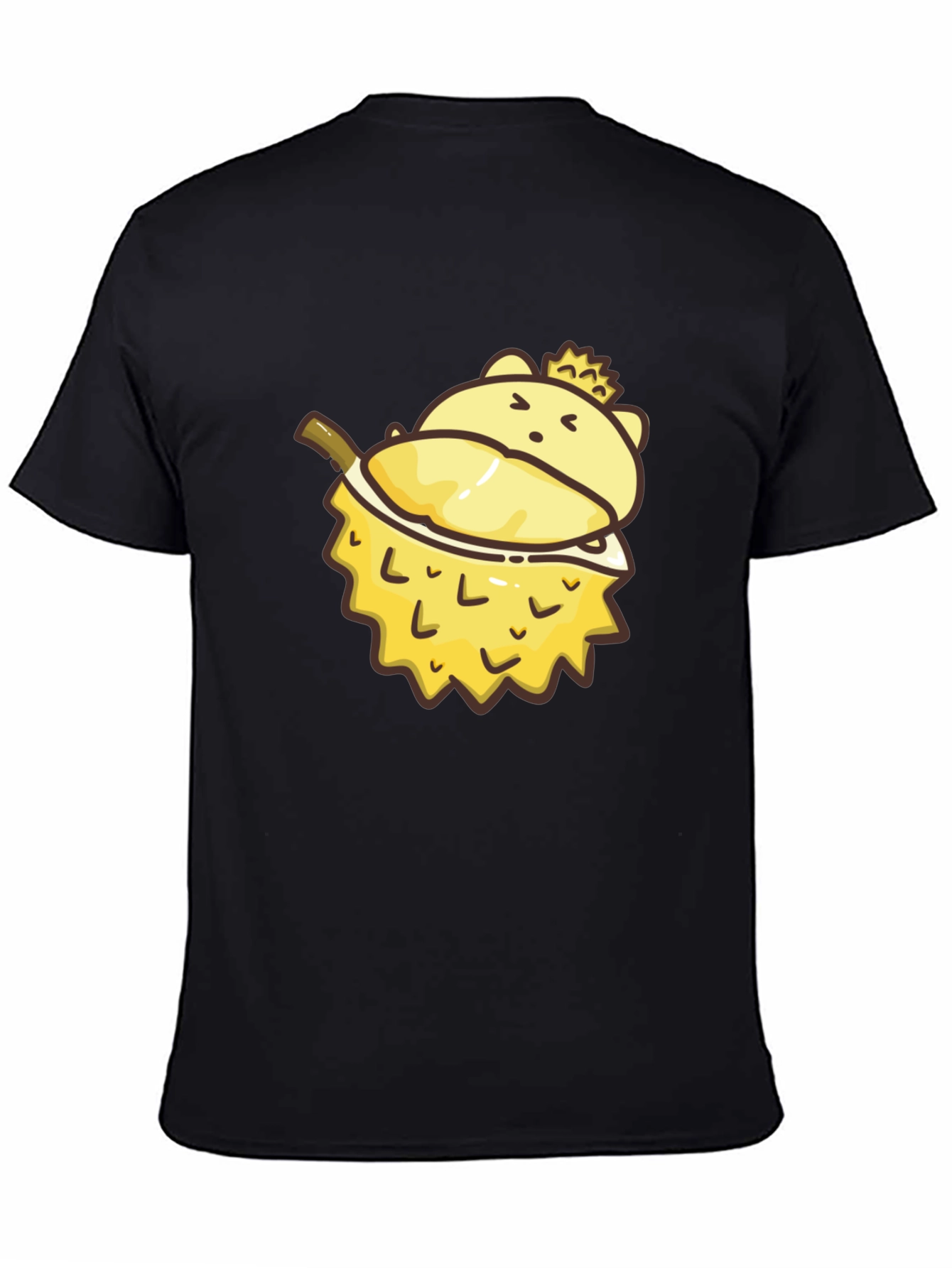 Cartoon Durian Bear Graphic Tee - Black