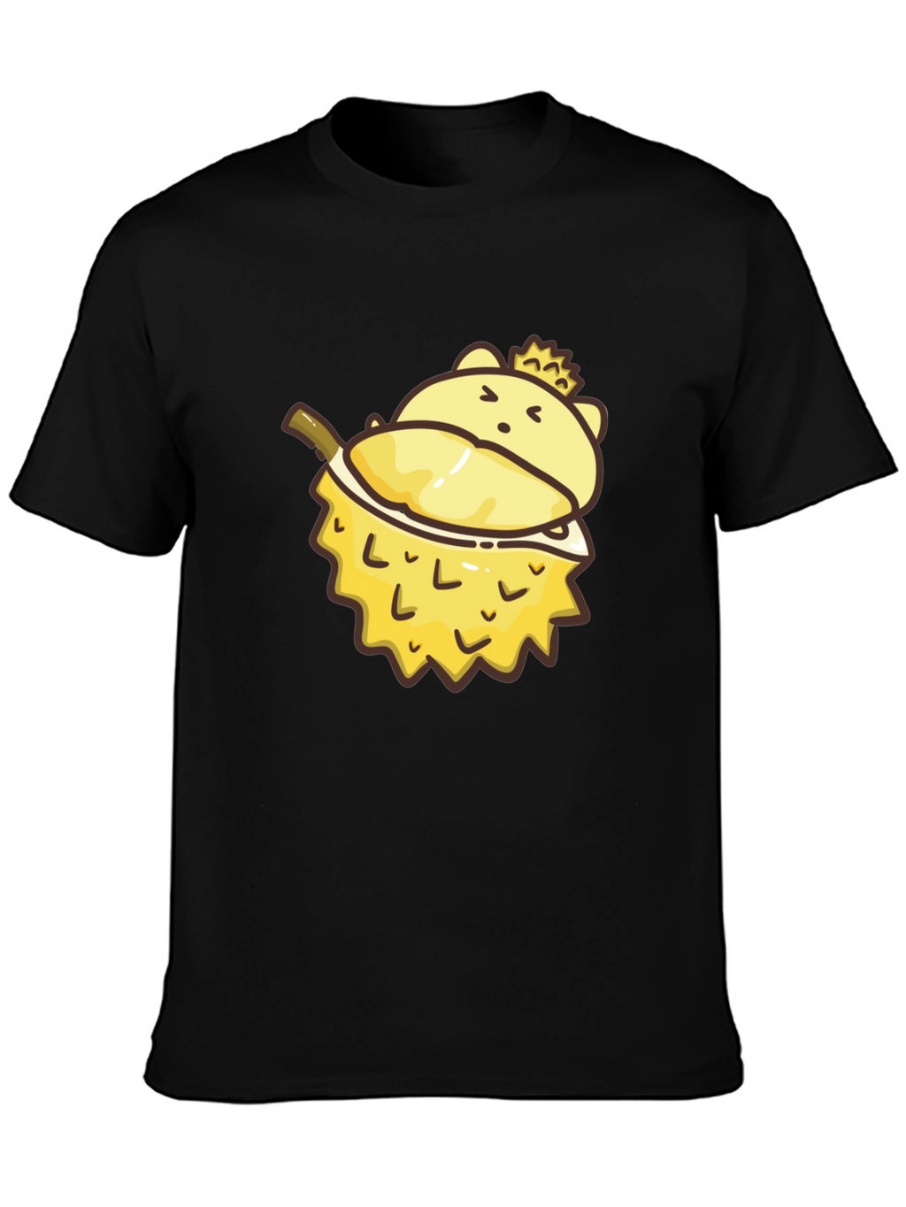 Cartoon Durian Bear Graphic Tee - Black