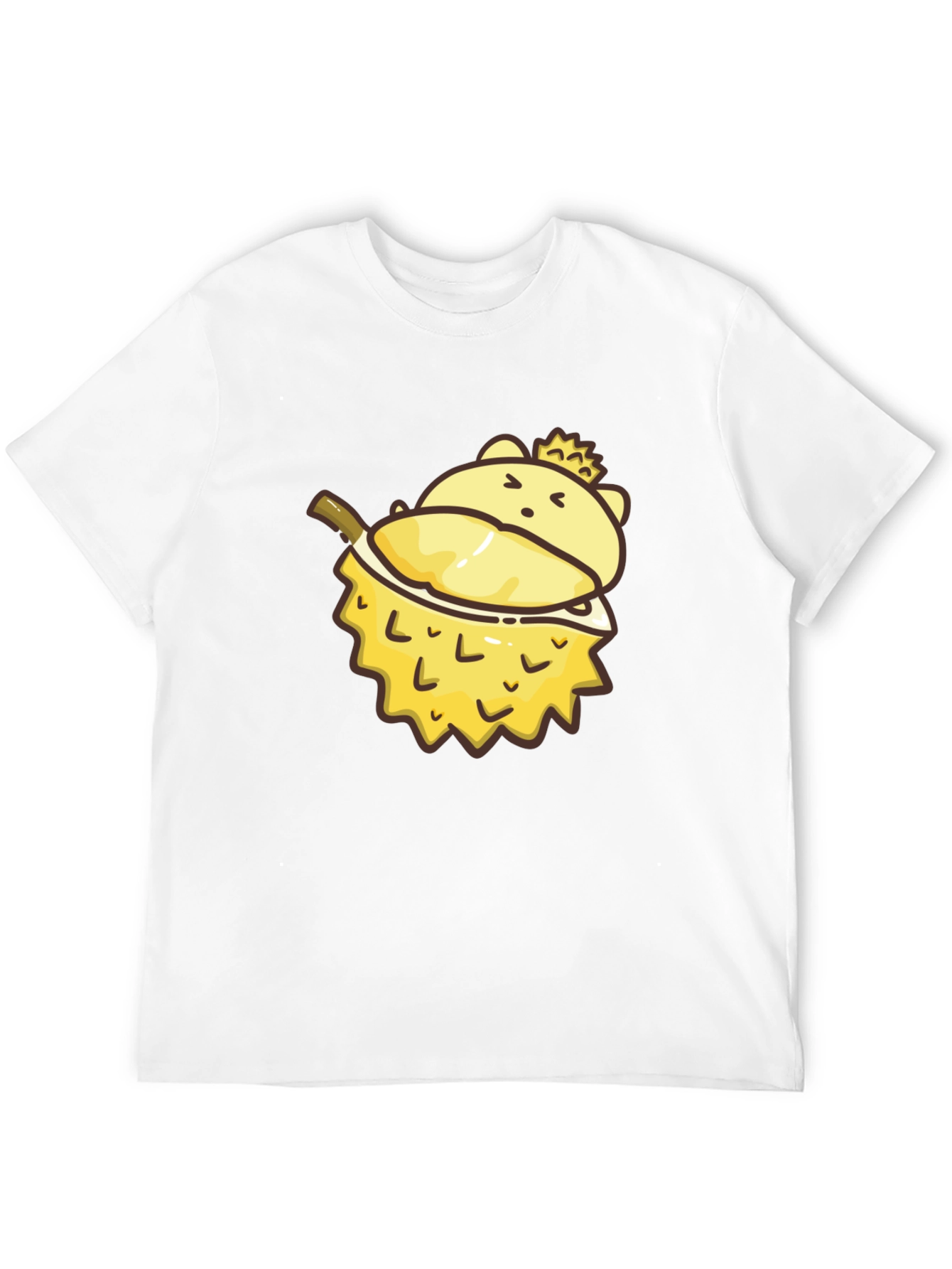 Cartoon Durian Bear Graphic Tee - Black