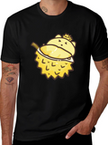 Cartoon Durian Bear Graphic Tee - Black